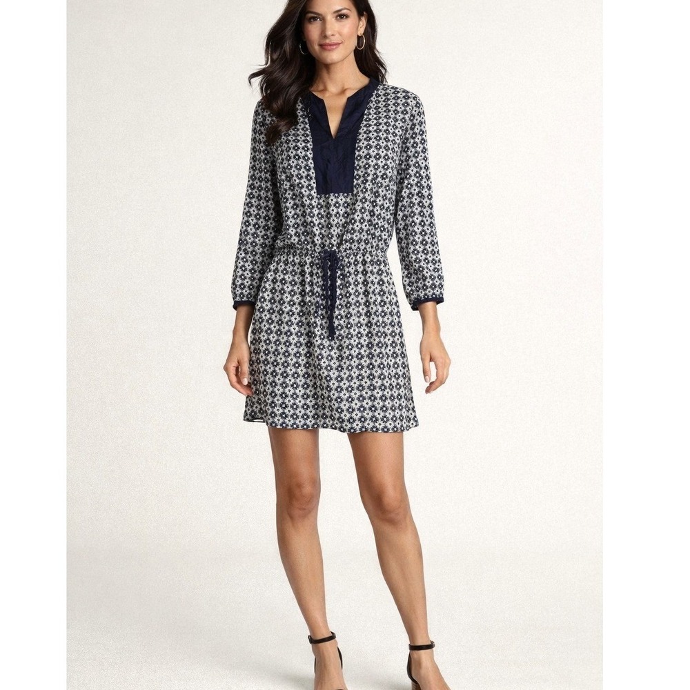 Twelfth Street Cynthia Vincent Silk Blend Tunic Dress Small Boho Print‎